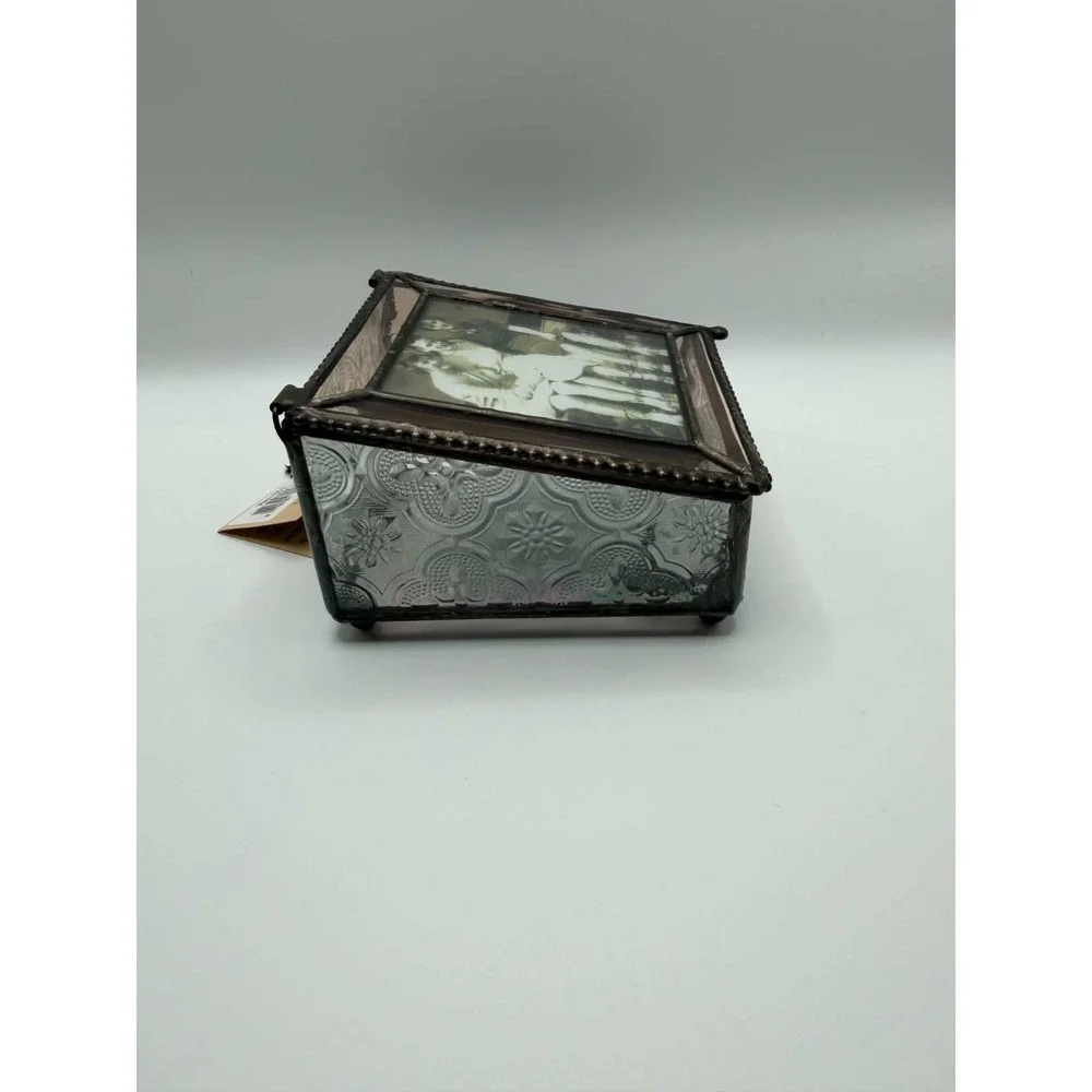 J. Devlin Art Beveled Stained Glass Photo keepsake Jewelry Trinket Box Frame